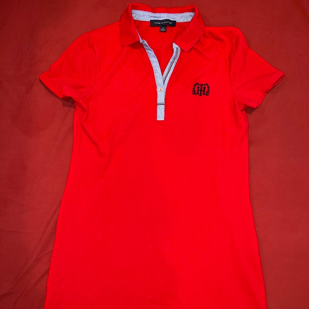 Red Tommy Hilfiger Shirt Dress